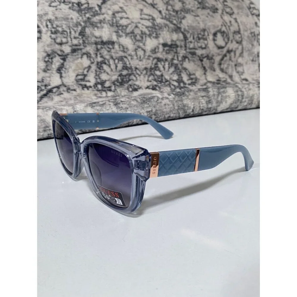 NEW Guess Transparent Blue Gradient Cat Eye Sunglasses